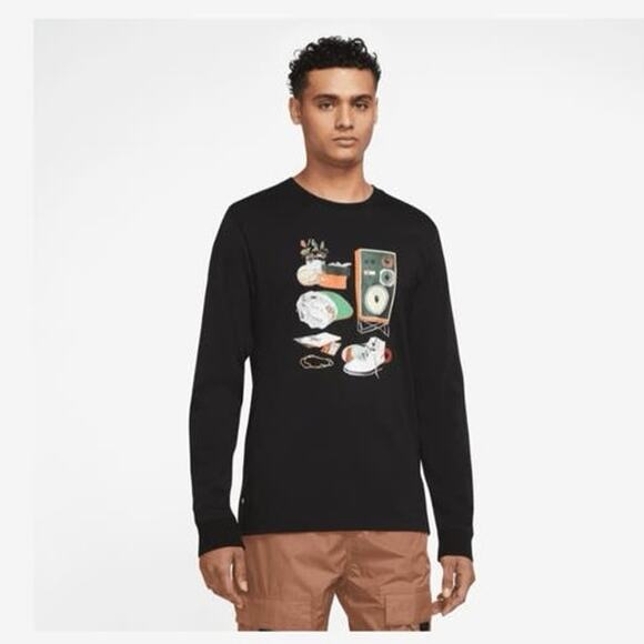 Jordan‎ Flight Artist Long Sleeve Crew Neck Air Jordan Size Medium Black - Picture 1 of 11